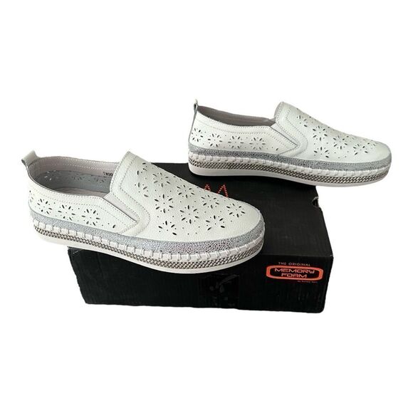 Bernie Mev. NYC TW99 White Memory Foam Slip On Shoes Style Size EU 41 US 11 - Picture 5 of 10